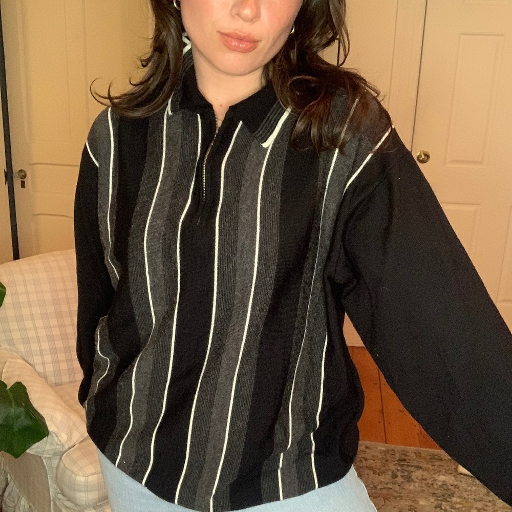 Current/Elliott White And Black Sweater